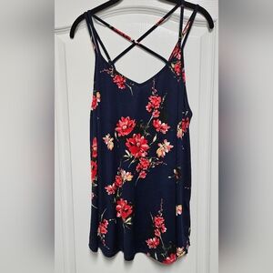 Papermoon Blue Floral Strappy Tank Top.